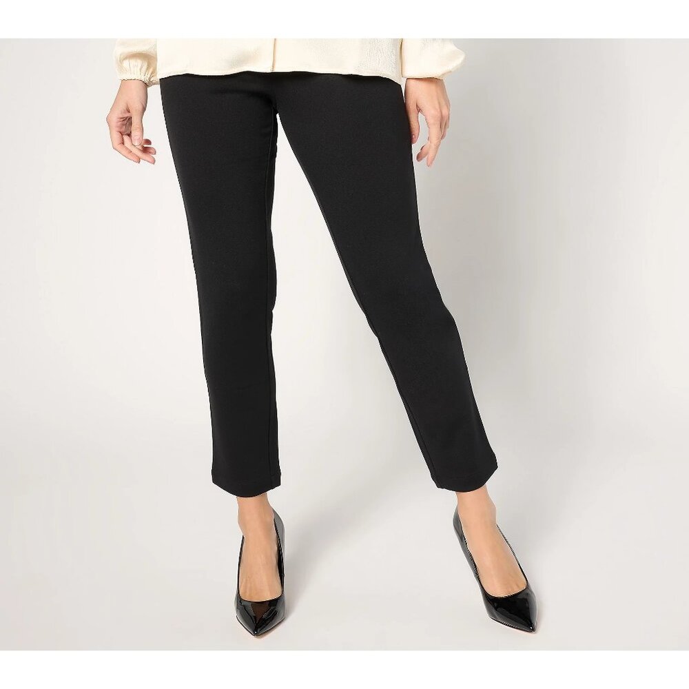 BEAUTIFUL by Lawrence Zarian Ponte Pant Size Medium Petite Slim Straight Black